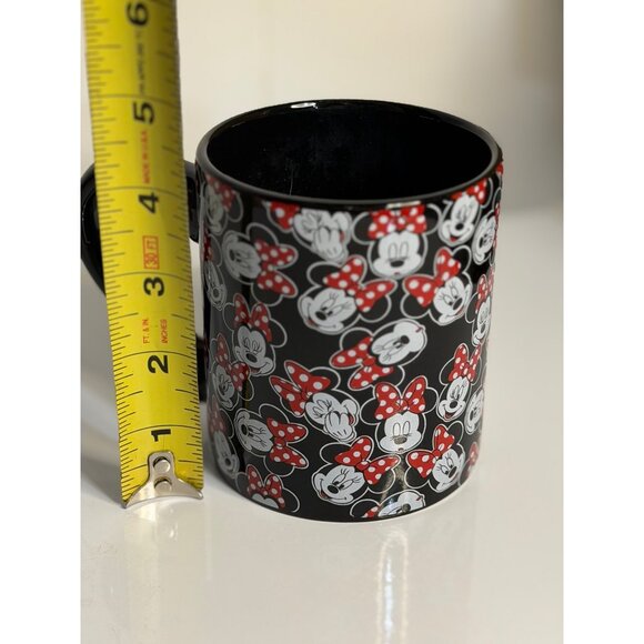 Disney Minnie Mouse Ceramic Mug All Over Print Black Red Coffee Tea Cup 4.5" - Picture 5 of 5